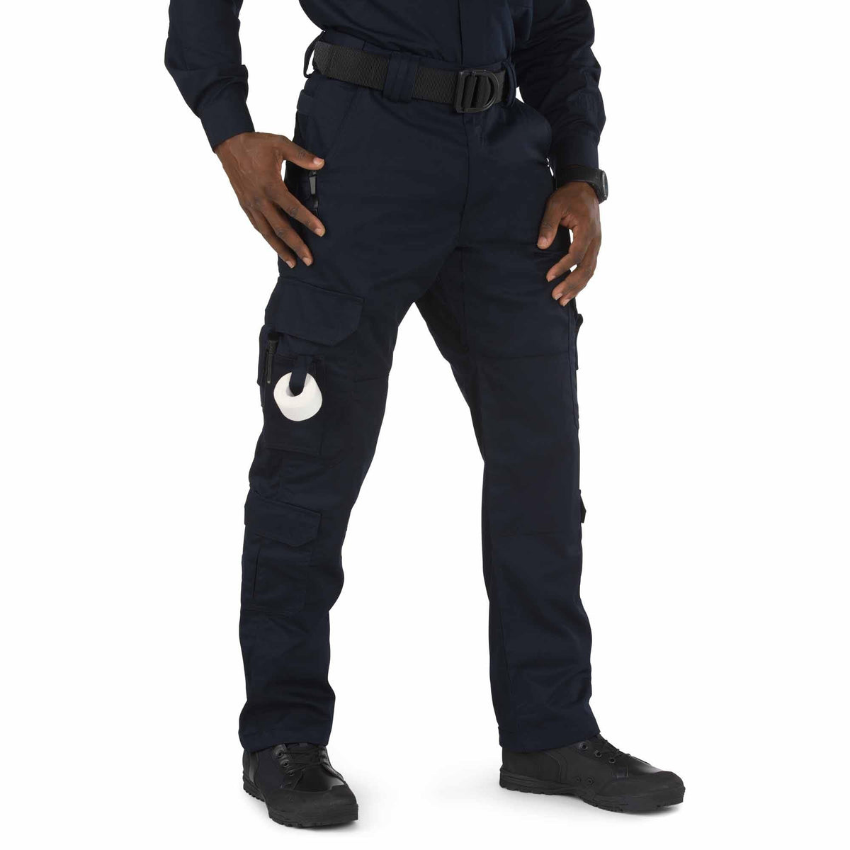 5.11 Tactical men's work pants show multiple cargo pockets for EMS tools and quick access