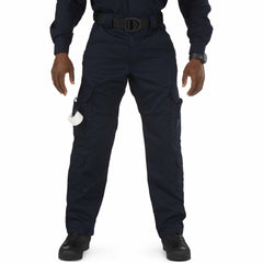 5.11 Tactical men's work pants highlights reinforced knees for kneepad compatibility during tasks
