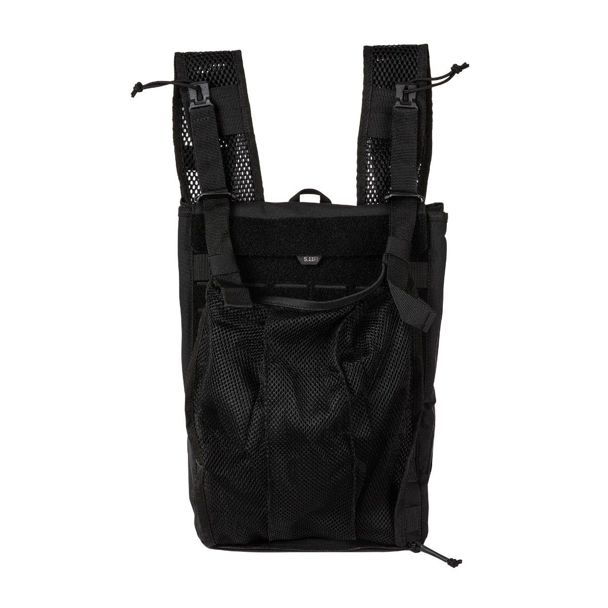 Back view with MOLLE panel on the 5.11 hydration carrier for gear customization.