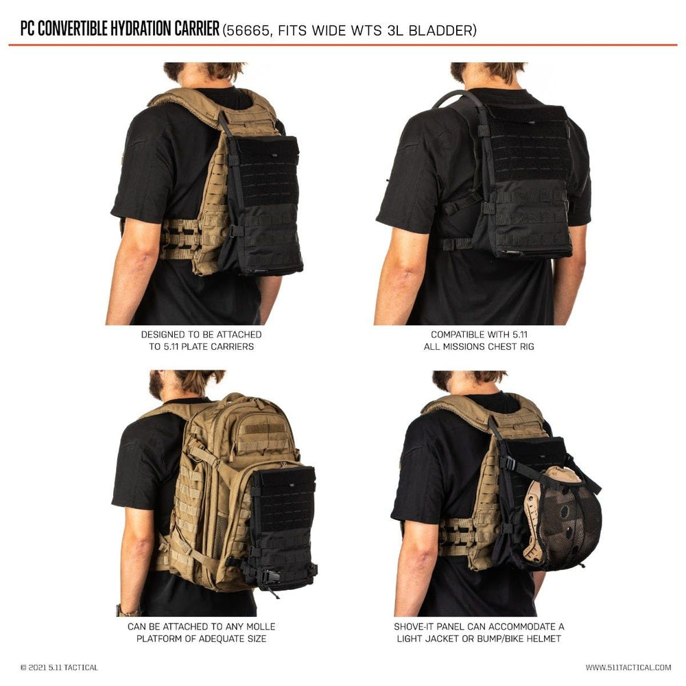 In use view showing the backpack attachment ready for adventure.