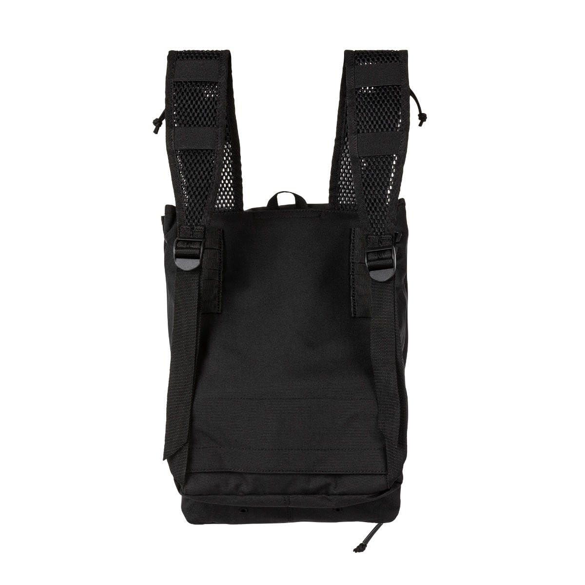 Side view of the 5.11 hydration carrier showing a compact profile for backpacking.