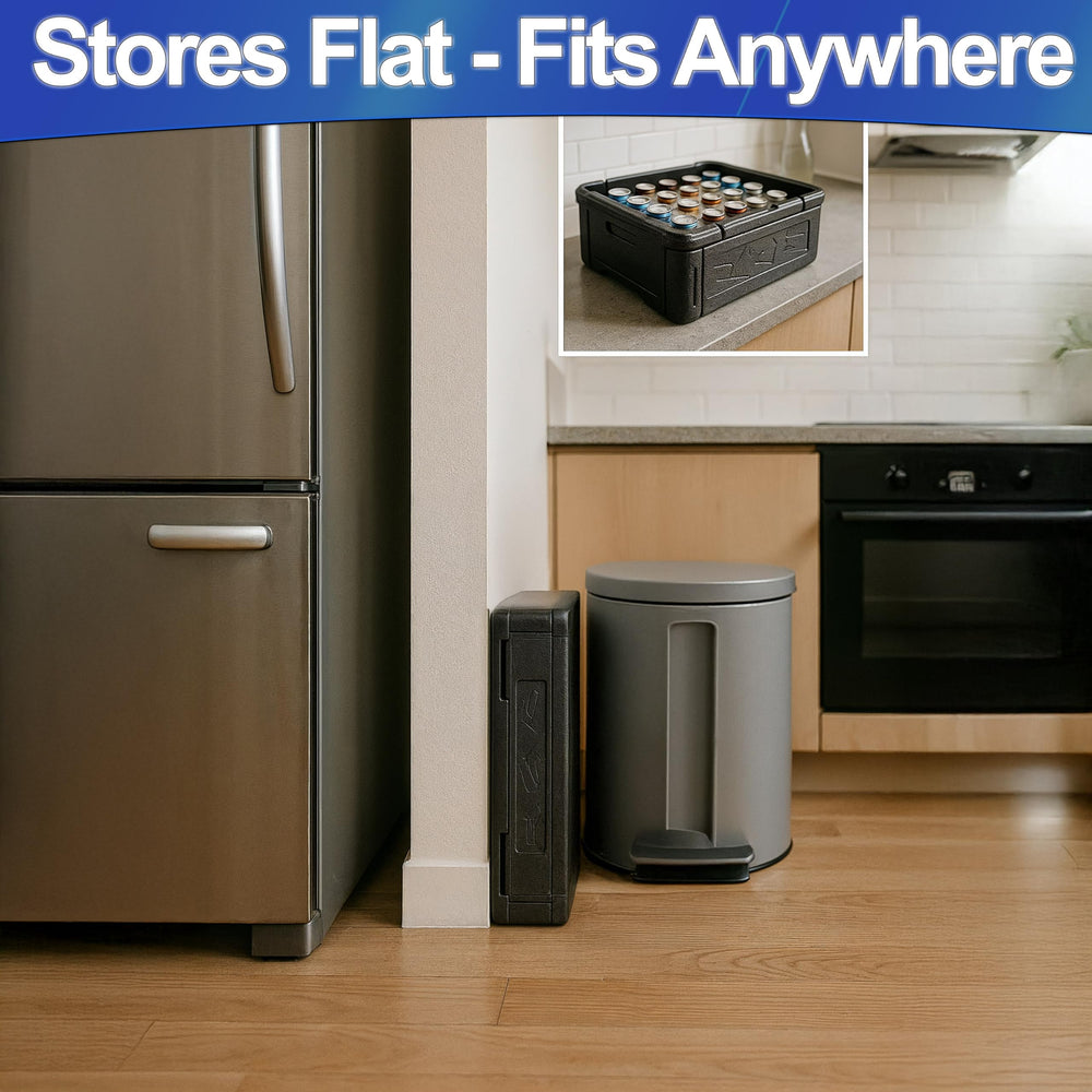 5 STAR SUPER DEALS Chill Ice cooler stacked for space-saving storage.