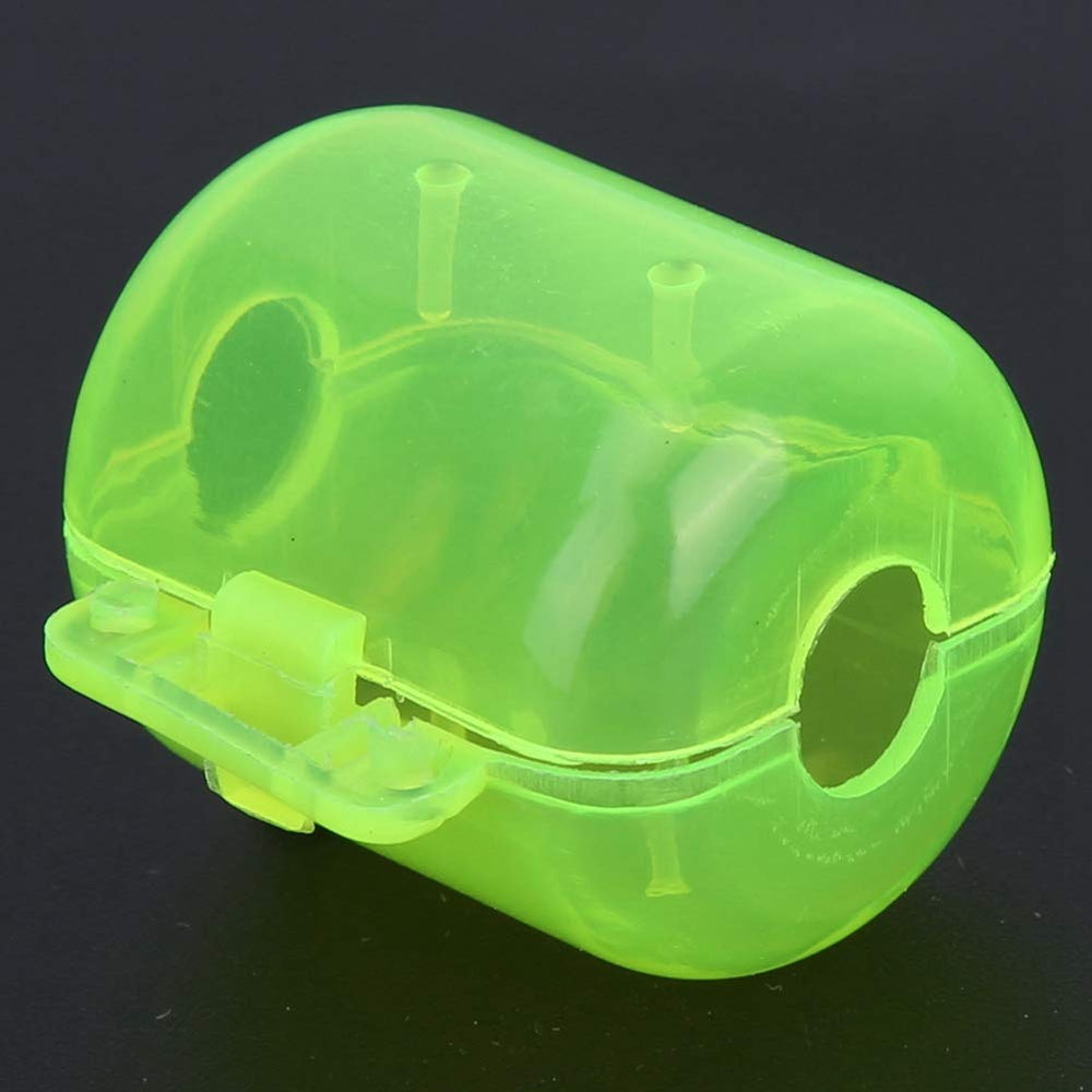 Close-up of the clasp and lid on the yellow hook box