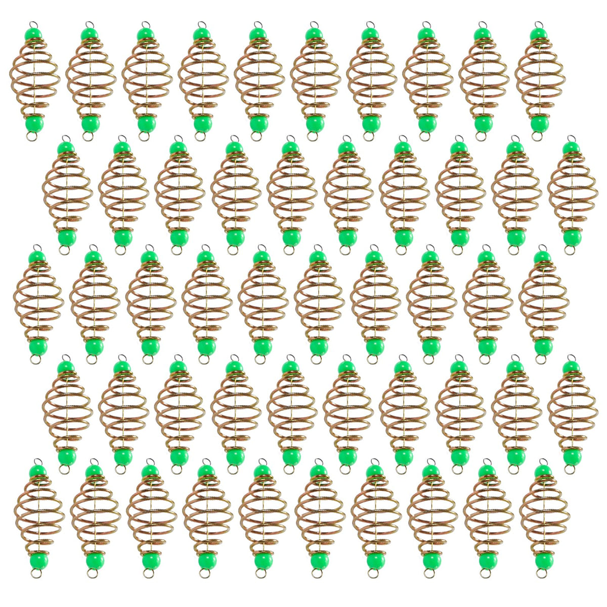 Olive-shaped carp bait holder cage made of stainless steel