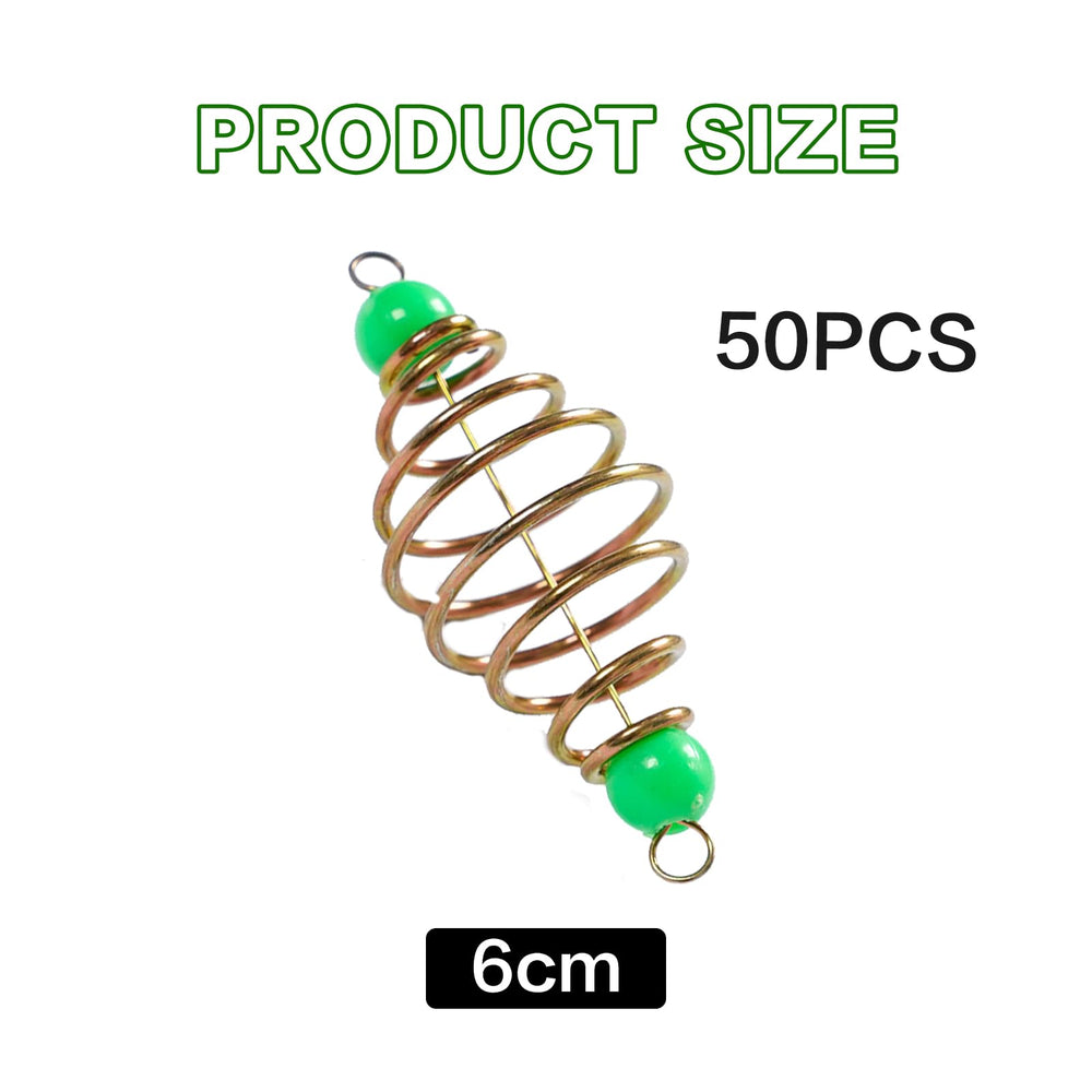 Spring fishing feeder with pendant beads for carp fishing