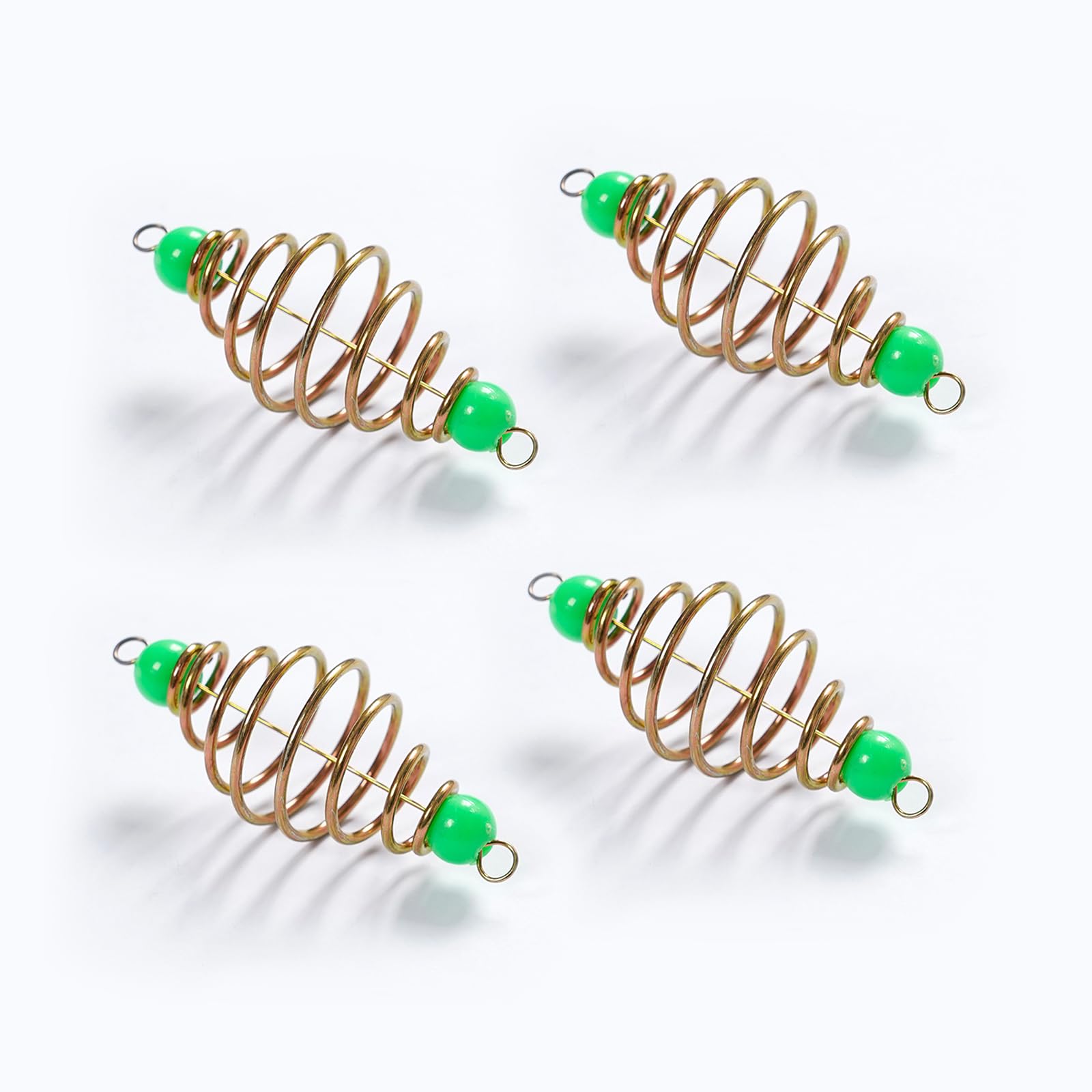 Green beads on carp bait holder for better visibility in water