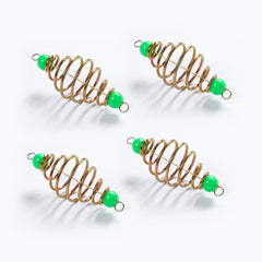 Green beads on carp bait holder for better visibility in water