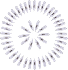 Close-up of glass rattles and insert tube for jig fishing lures