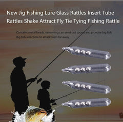 Rattle kit inserted into soft plastic lure without pilot hole