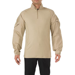 5.11 Rapid Assault shirt front view highlights durable ripstop construction for tough duty wear