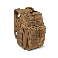 511 RUSH 12 2.0 backpack side MOLLE demonstrates modular storage for custom gear setups.