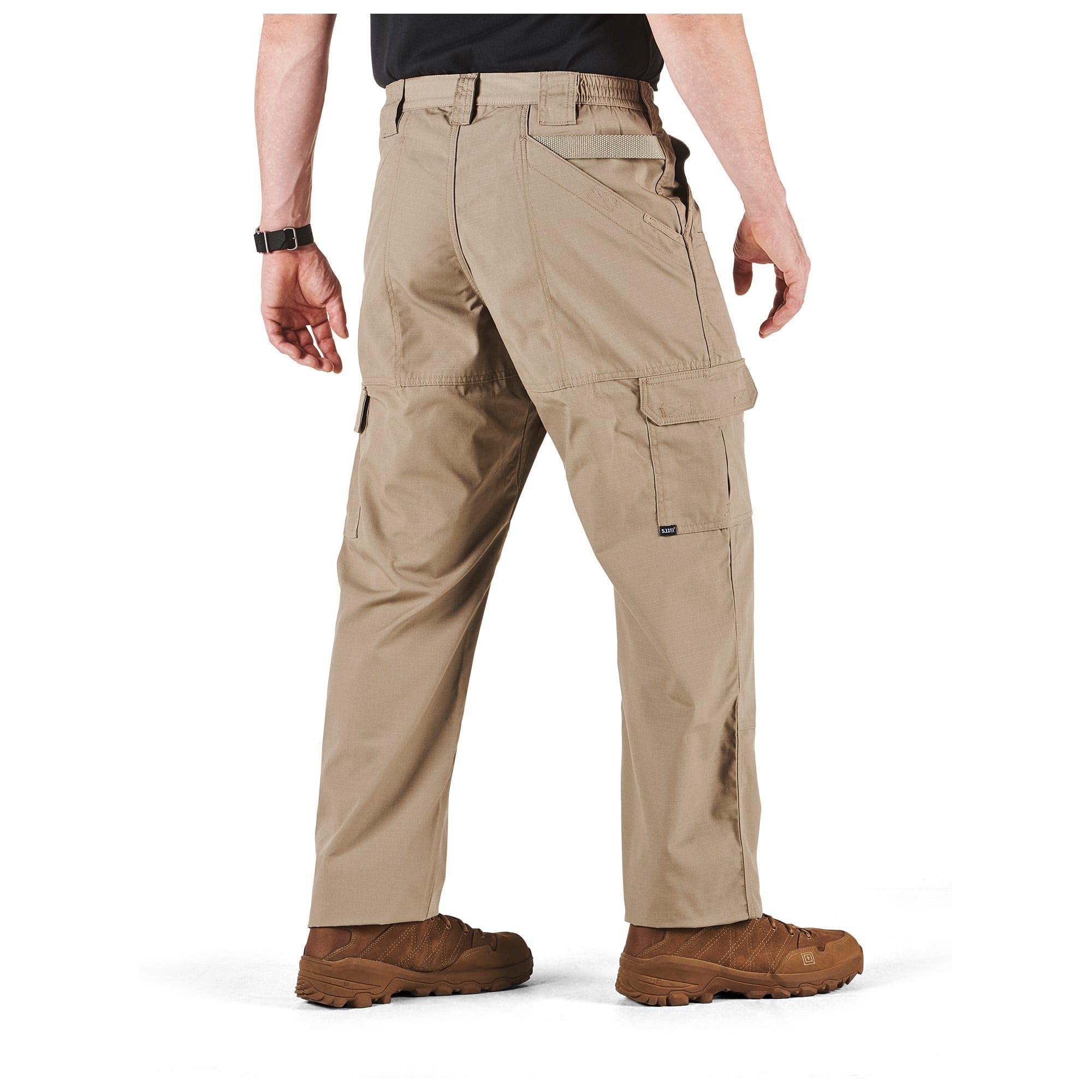5.11 Taclite Pro Ripstop cargo pants stone color close-up highlights rugged fabric