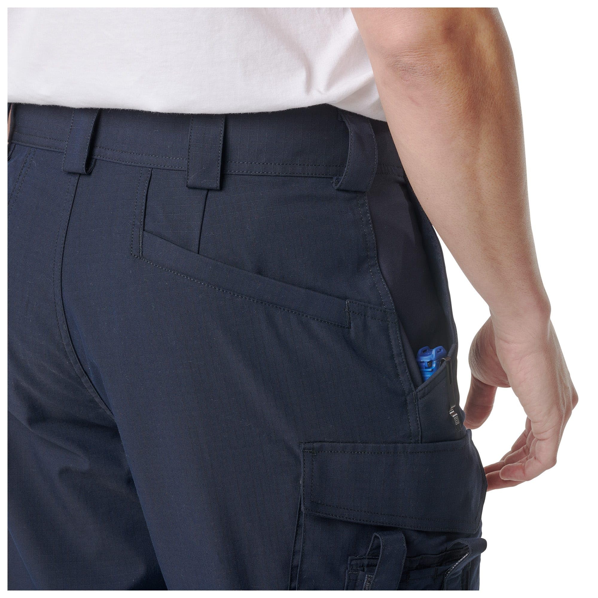 5.11 Tactical EMT pants kneepad-ready knees for extended wear and added protection.