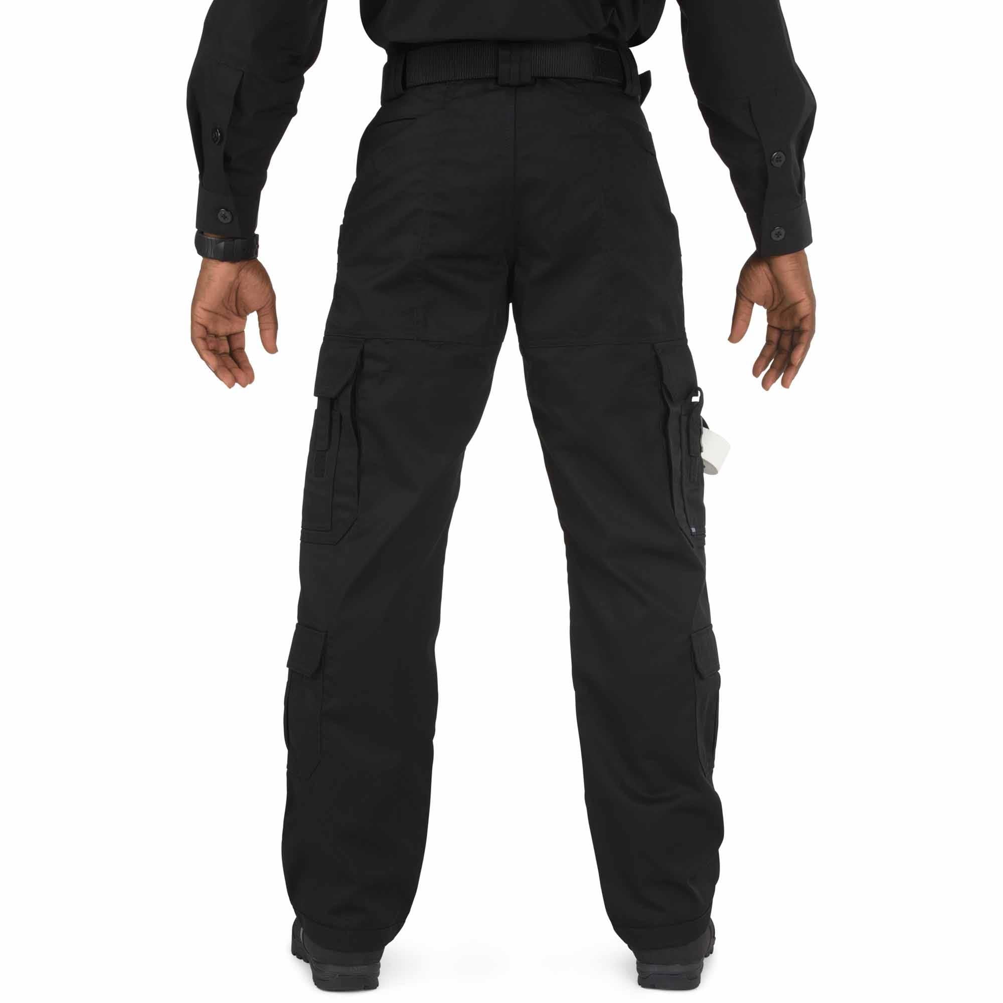 511 Tactical work pants demonstrate water and stain resistance for mess-heavy EMS tasks.
