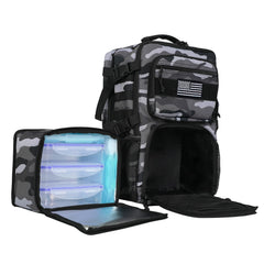 519 Fitness tactical meal backpack front view with organized compartments for on-the-go meals