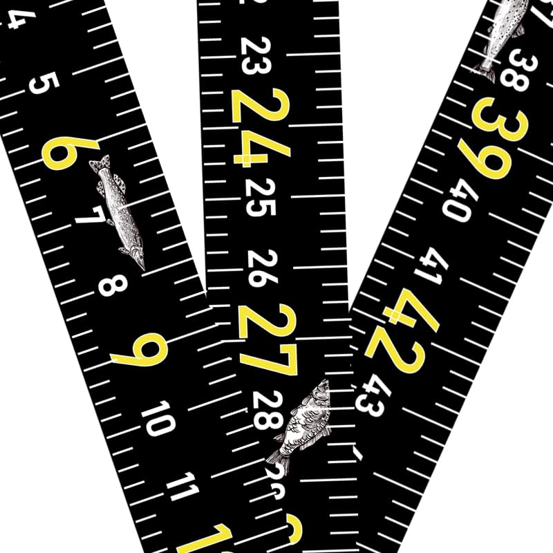 51-inch fish measuring tape sticker applied to boat showing large numbers