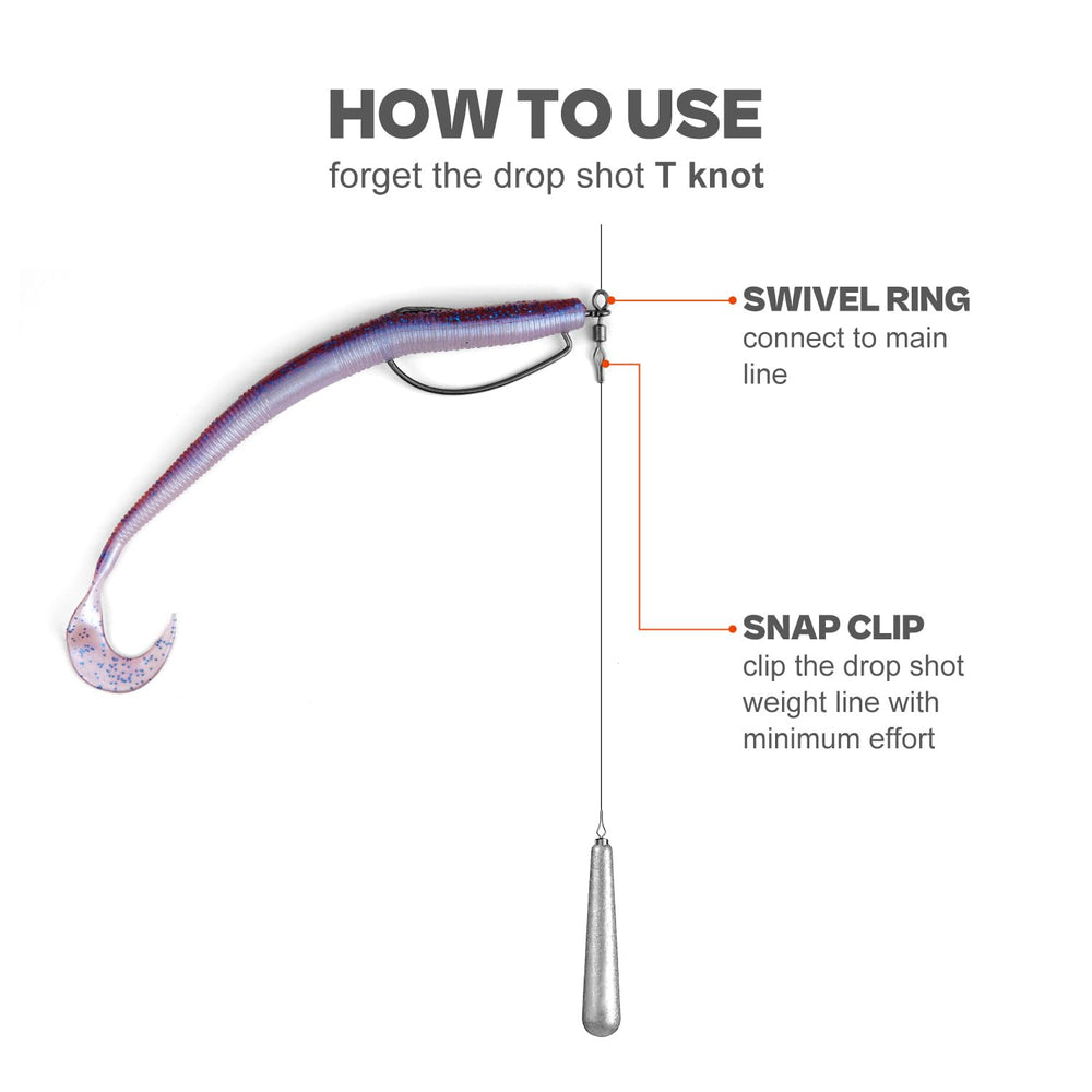 Drop shot weights (1/8oz to 1/2oz) for quick rigging