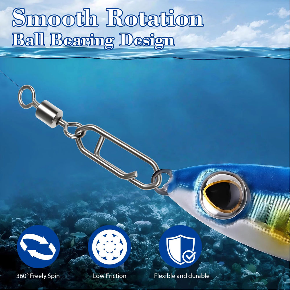 Swivels in size 2# (38lb) for versatile use