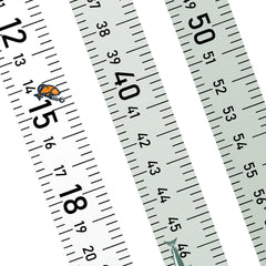 Green 58-inch fishing ruler sticker attached to boat surface