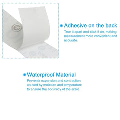 Back of ruler sticker showing strong adhesive backing