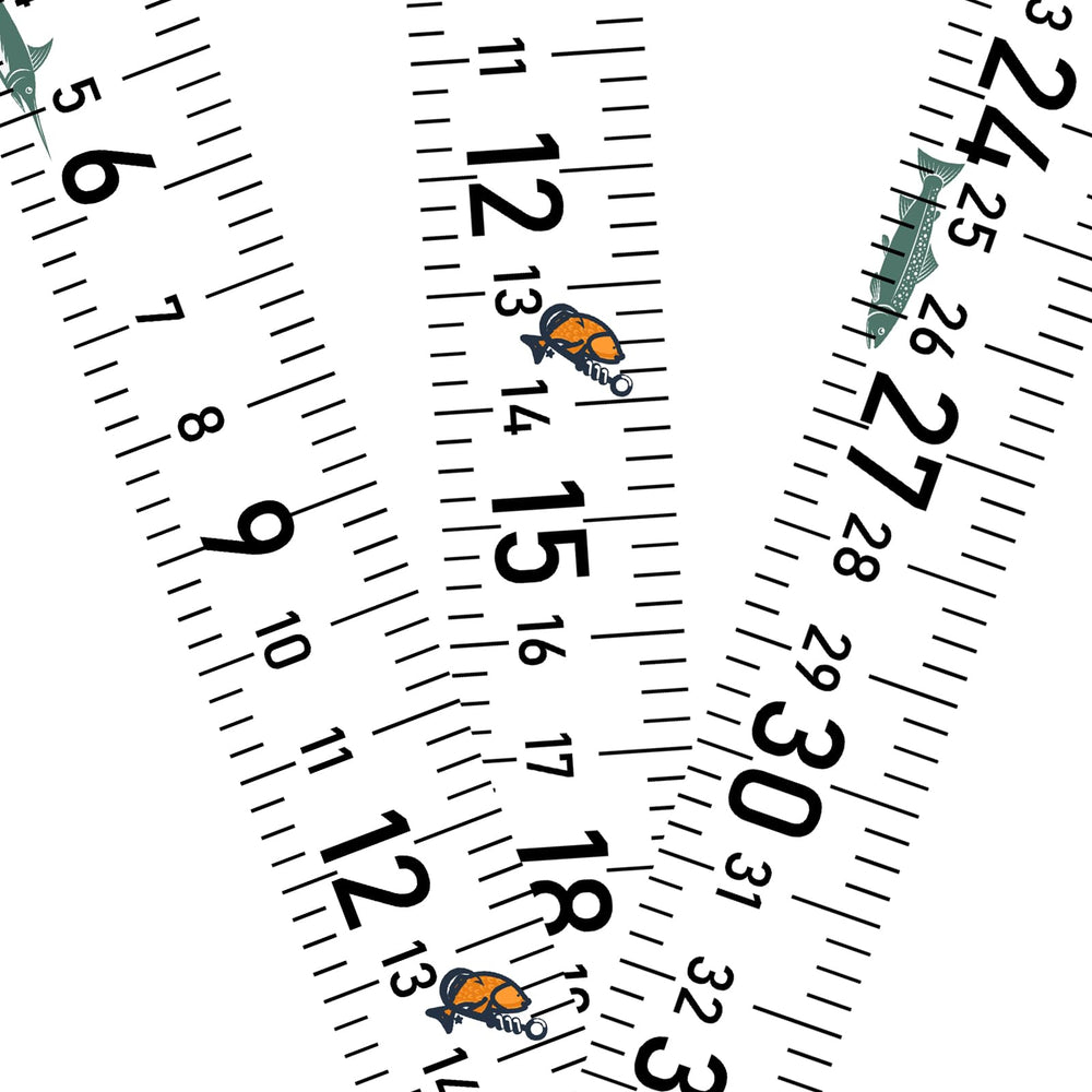 58 inch fishing ruler sticker on boat surface, white, waterproof