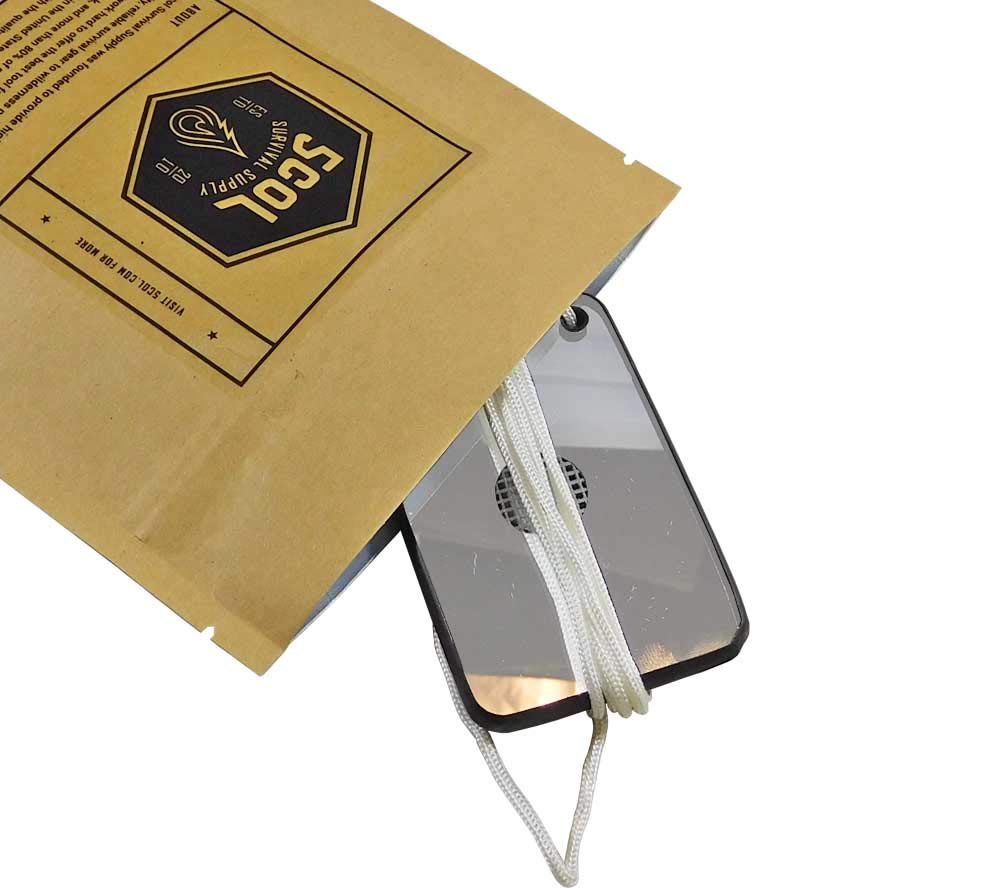 5col MIL-M-18371E emergency signalling mirror Type I (2x3) reflecting light for rescue