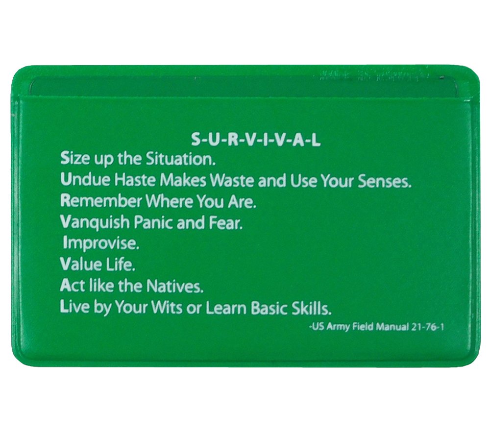 5col Survival Supply protective sleeve with military mnemonic for rugged storage