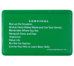 5col Survival Supply protective sleeve with military mnemonic for rugged storage