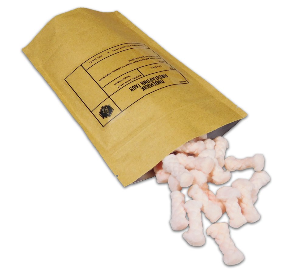 5col TinderQuik tab ready to ignite with Spark-Lite for fast fires