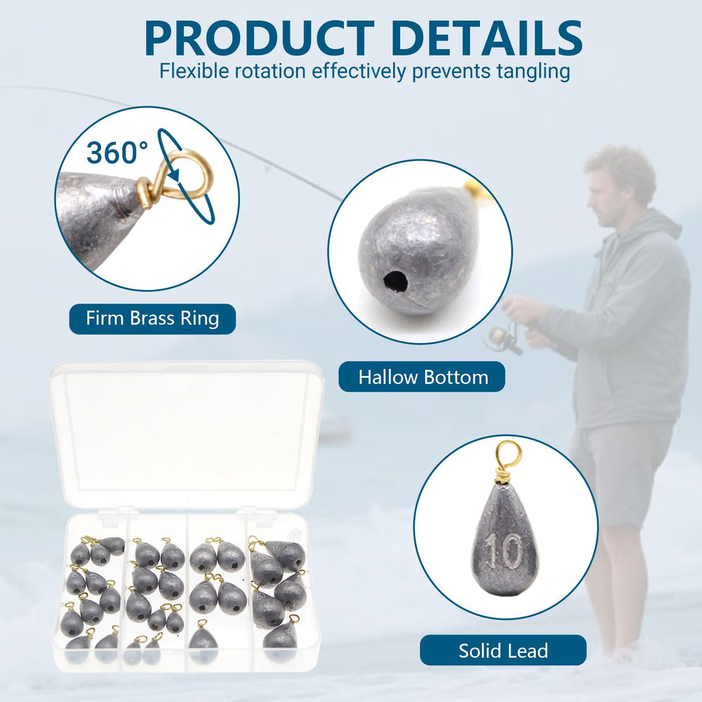 5g sinkers (5 pieces) for medium-depth rigging