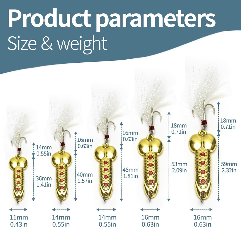 Close up of different weights for fishing lures