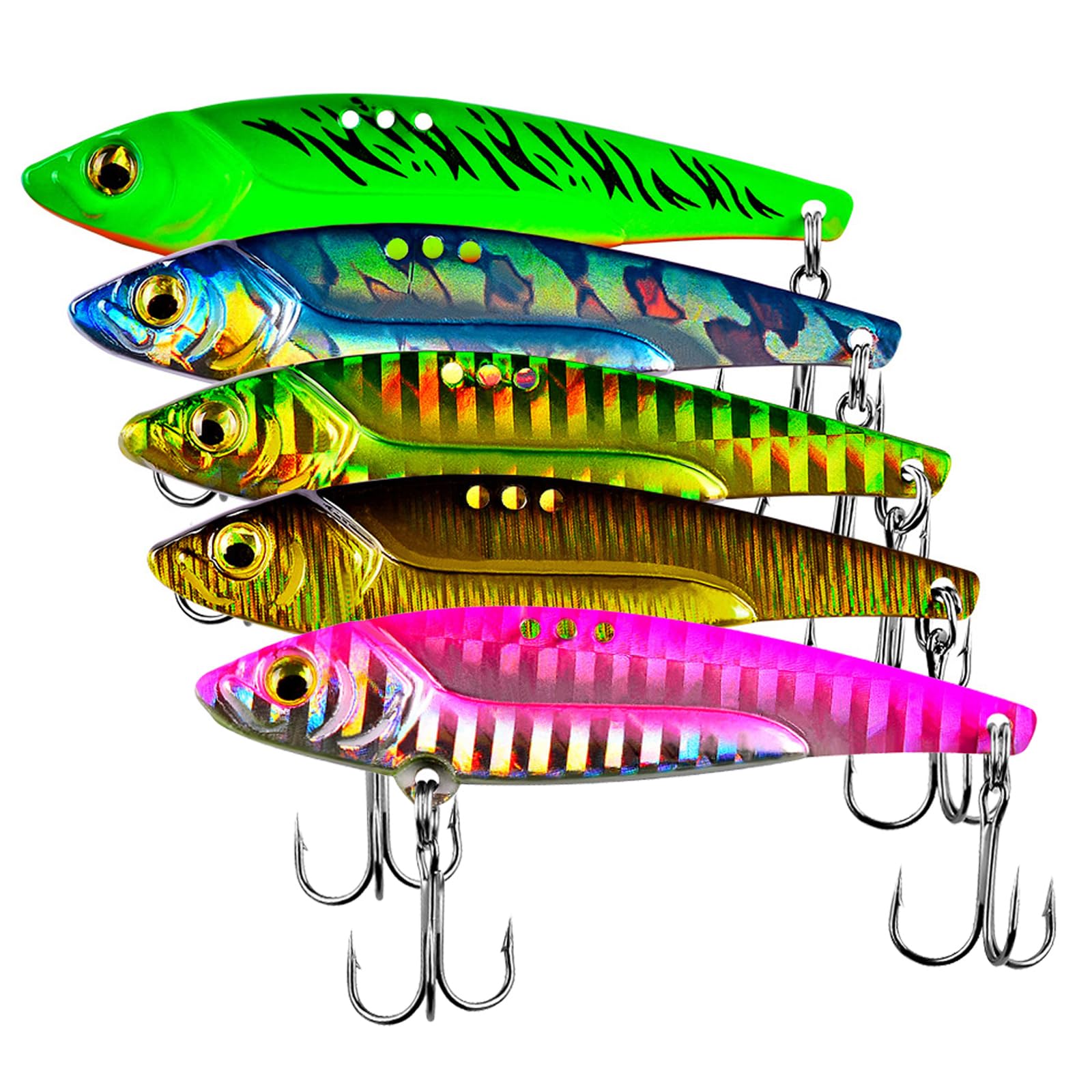 Five color metal blade bait set for bass