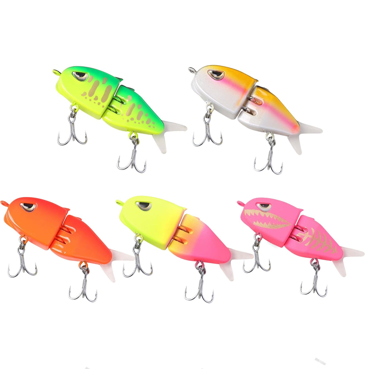 5PCS Swimbait Lures Multi-Jointed Bait - Front View