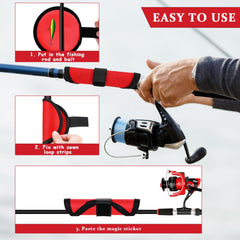 Lure wrap secured on fishing rod to prevent tangles