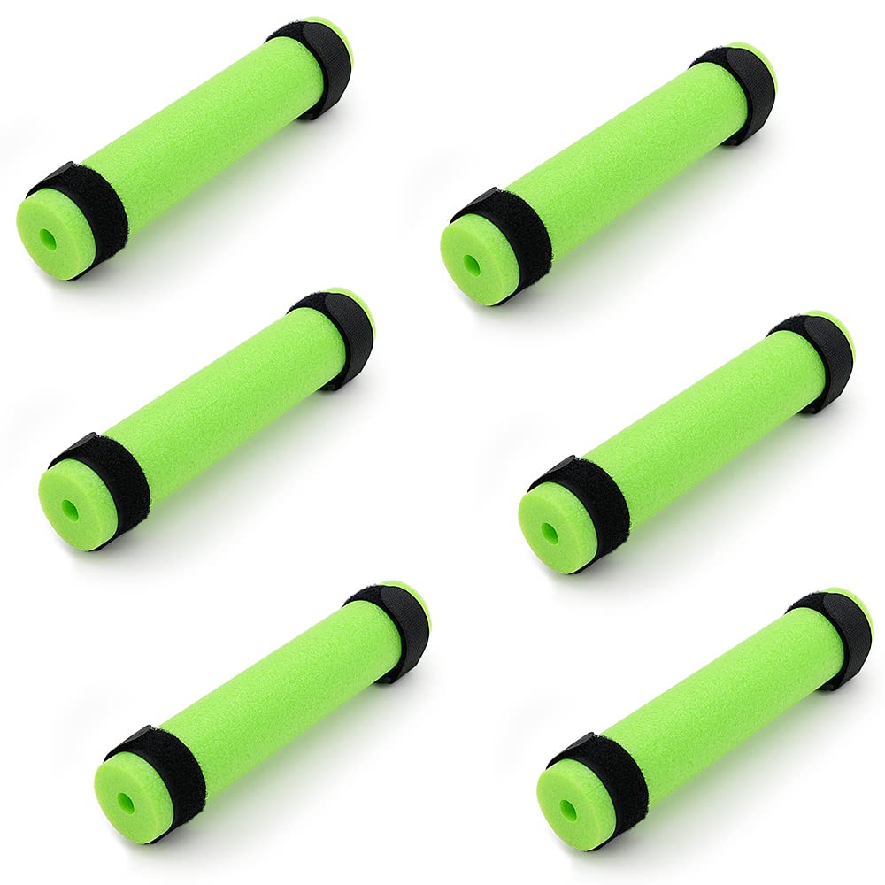 Green 6-pack foam fishing rod floats for kayaks and boats