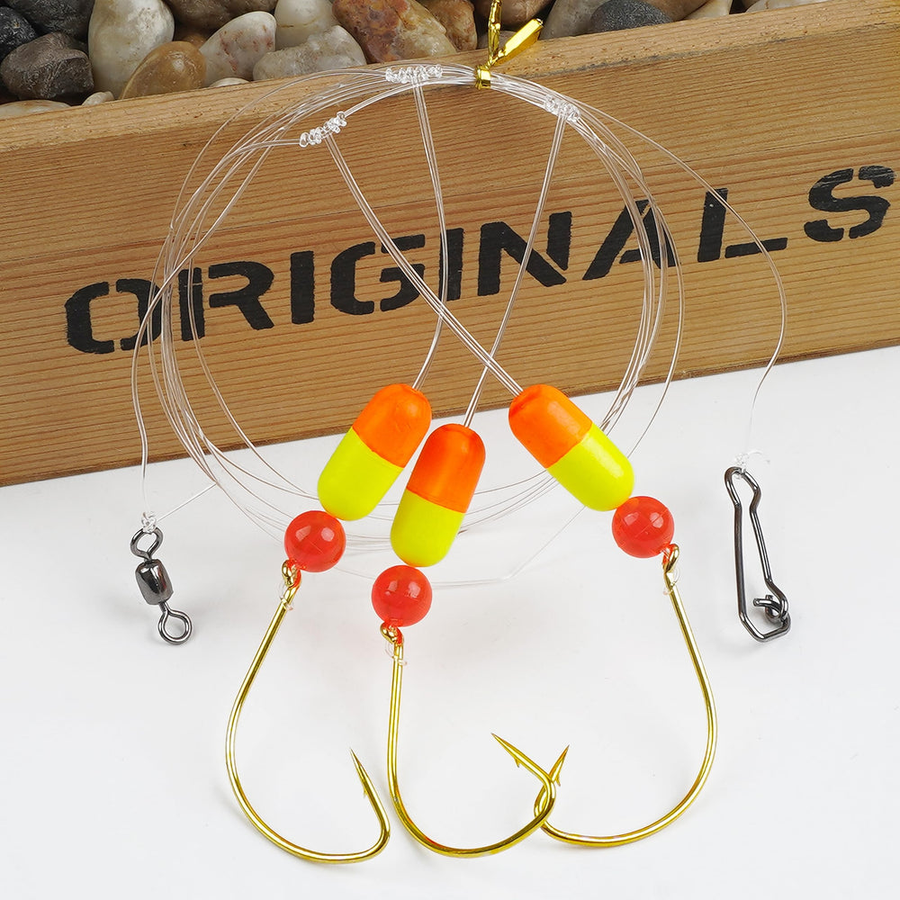 Stainless steel swivels and snaps on pompano rigs for durability