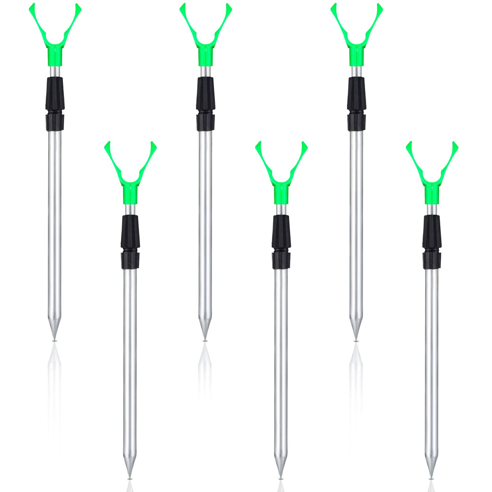 Six extendable fishing rod holders set with aluminium bodies