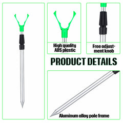 Forked ground stake base for stable insertion into sand or soil