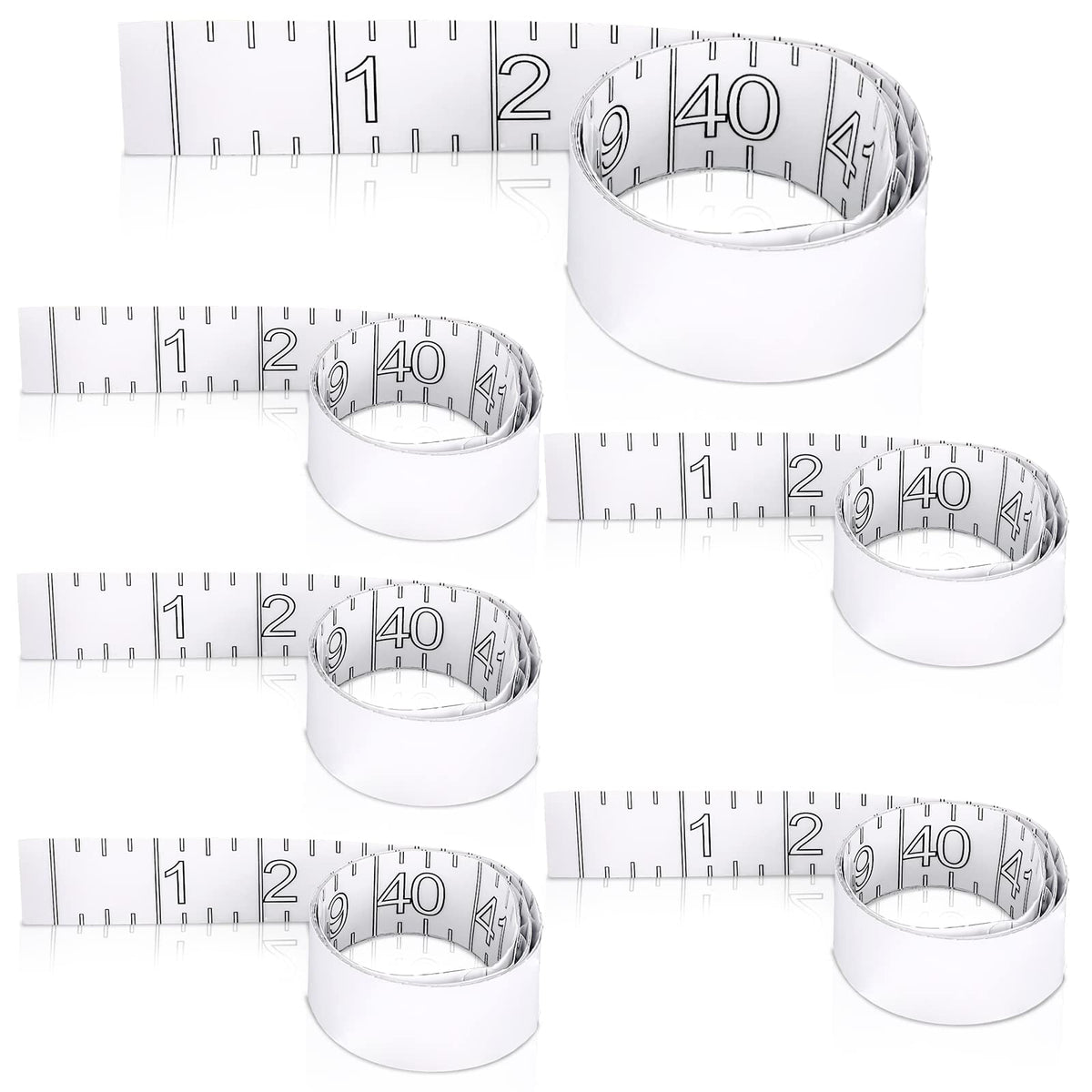 Six piece adhesive fish ruler decals for boats