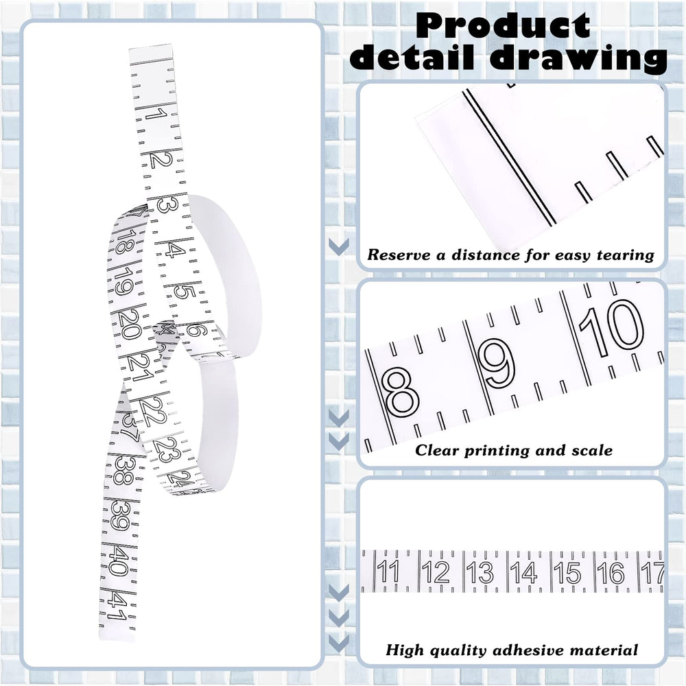 Transparent self adhesive ruler with clear numbers on surface