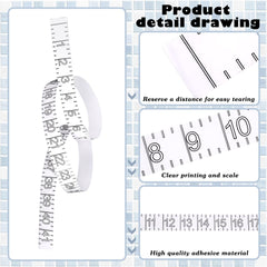 Transparent self adhesive ruler with clear numbers on surface