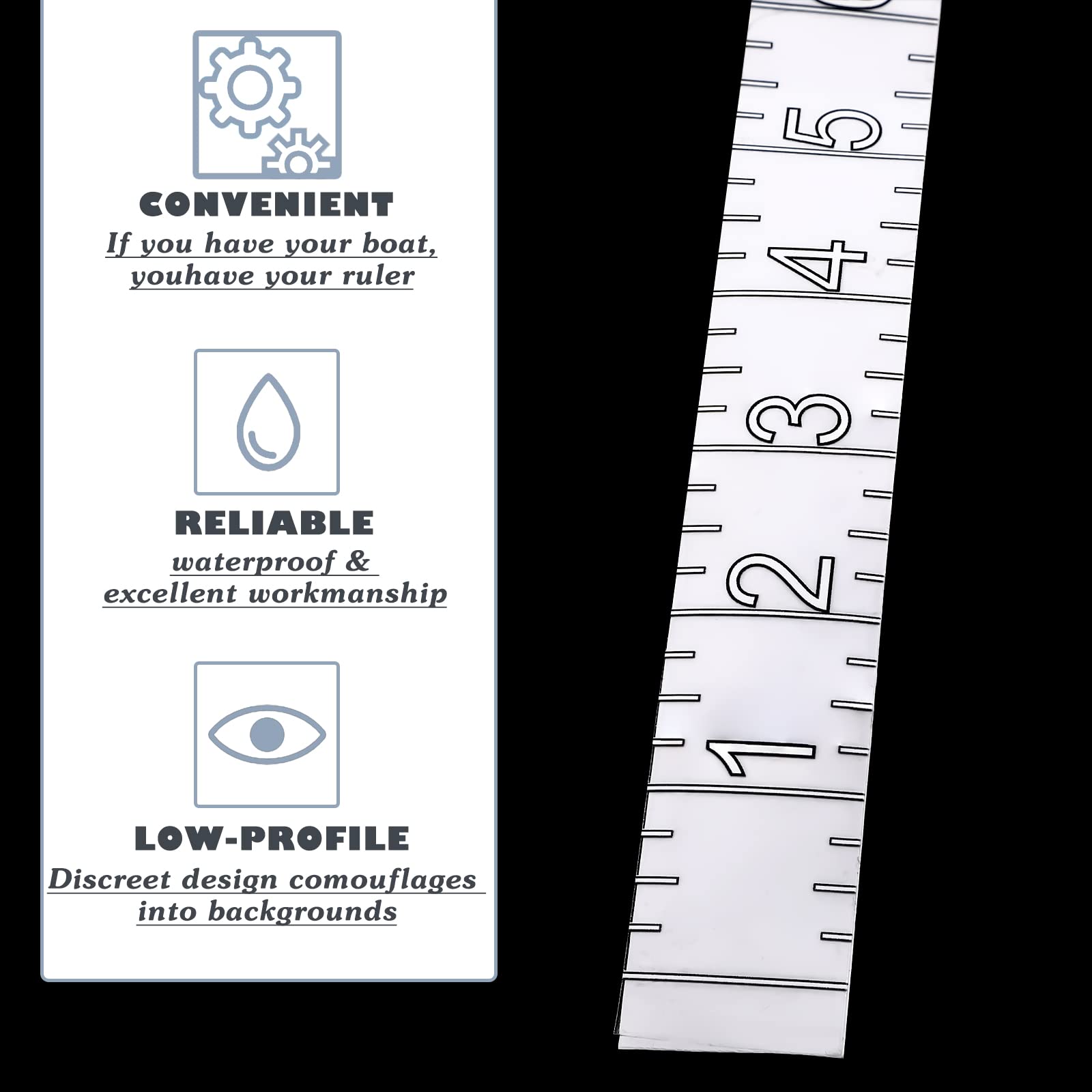 Kayak and boat fishing accessory measuring tape