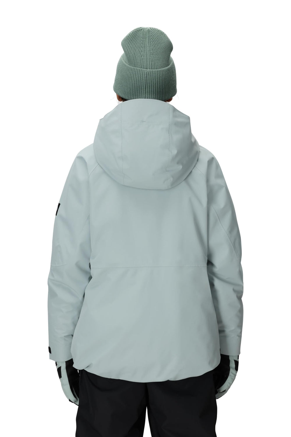 686 Women's GLCR Hydra Insulated Jacket Dusty Marine back view with streamlined fit and wind resistance