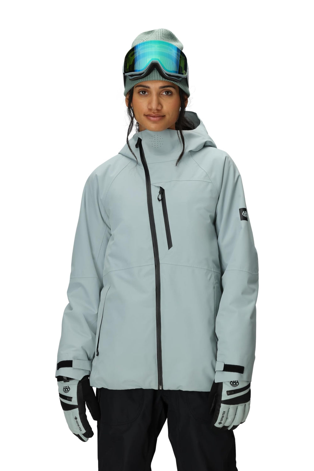 686 Women's GLCR Hydra Insulated Jacket Dusty Marine interior liner emphasizes warmth retention