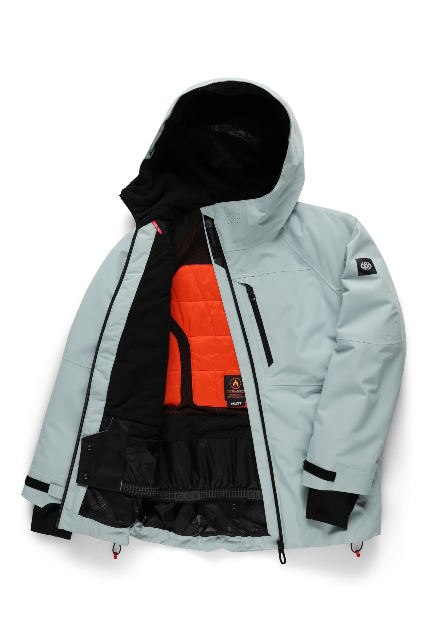 686 Women's GLCR Hydra Insulated Jacket Dusty Marine side pocket detail for on-the-go storage
