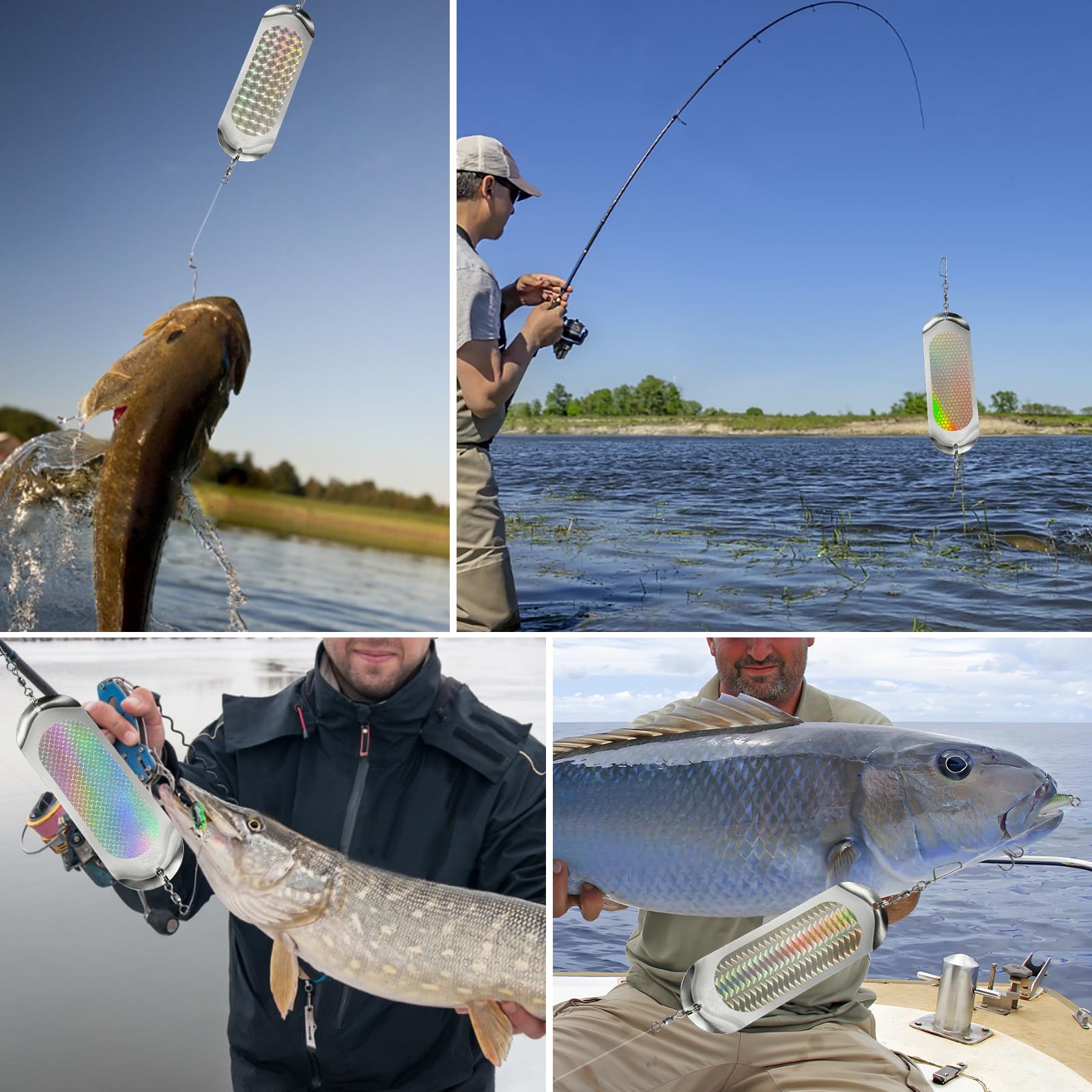 Six-pack of six-inch dodger flashers for trolling