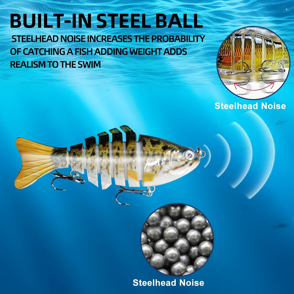 Lures suitable for freshwater and saltwater targeting bass, pike, trout