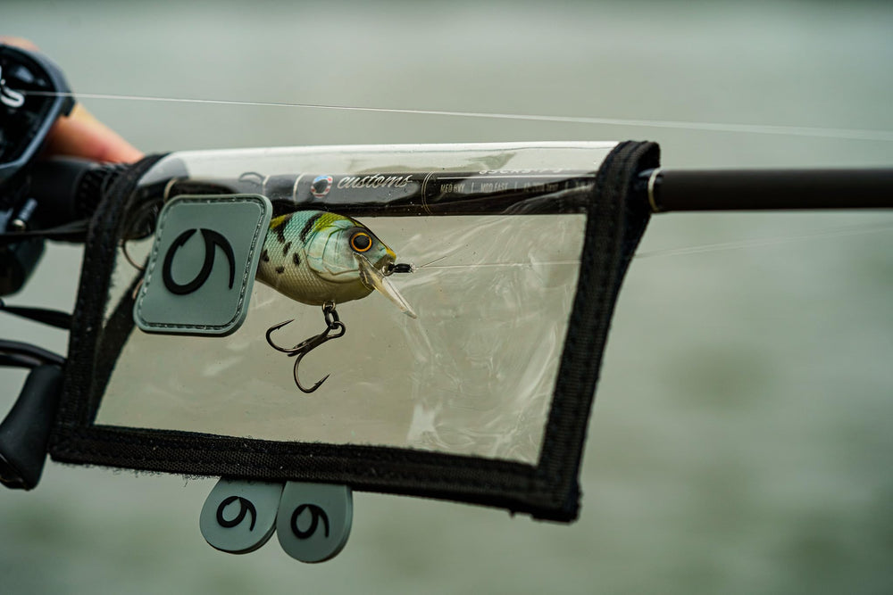 Three-size design of 6th Sense bait cover aids rod locker organization.