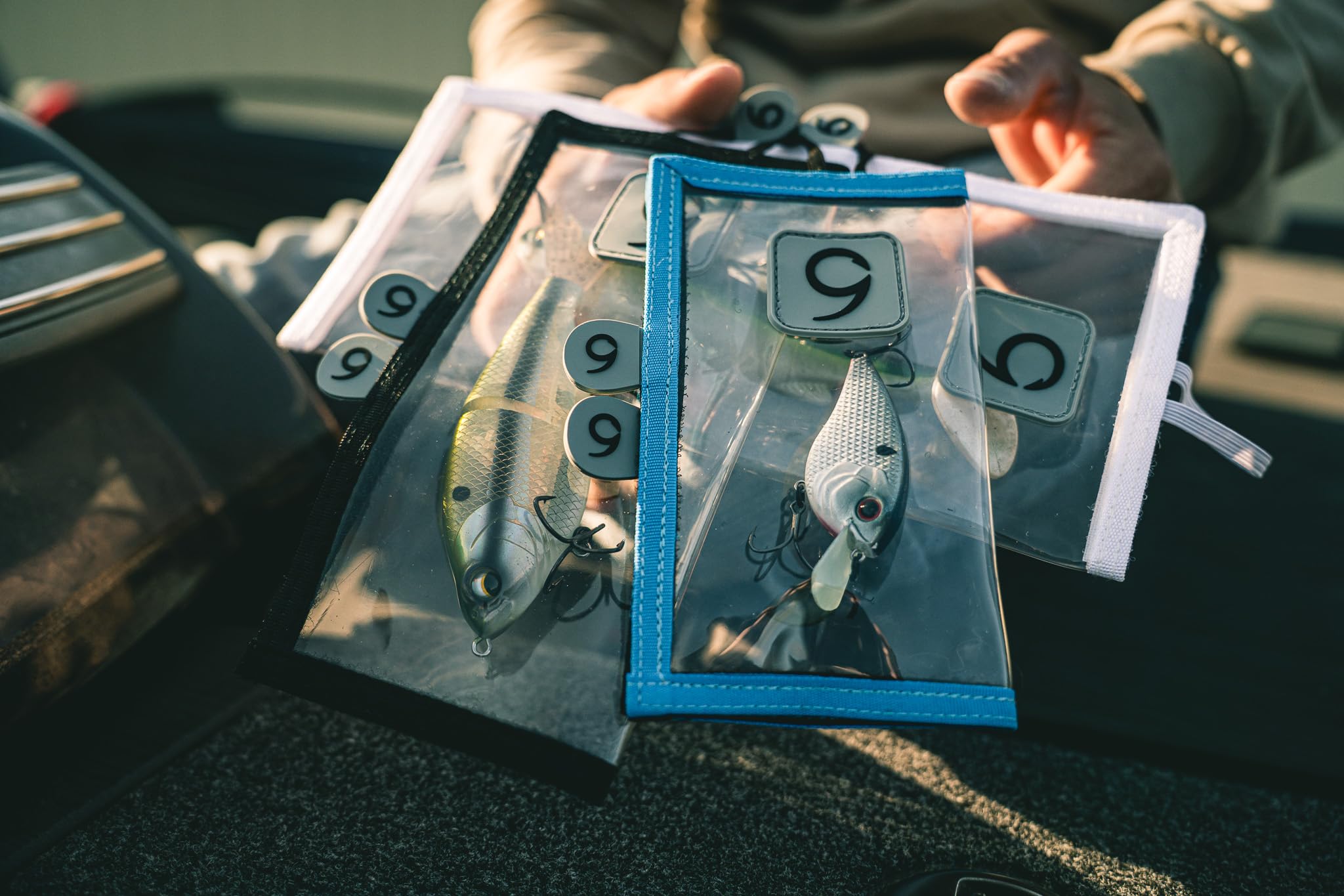 6th Sense bait cover with triple Velcro closure secures lures quickly.