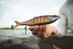 6th Sense Draw 9.0 wide glide with steady retrieve attracts following bass.
